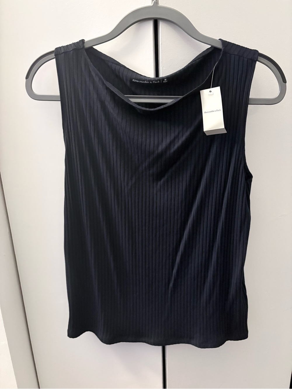 Abercrombie & Fitch Black Ribbed Tank with Subtle Scoop Neck